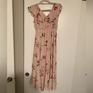 Soprano Pink Floral Wrap Dress